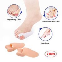 AKQ Silicone Toe Separators Big Toe Bunion Correctors, Hammer Toe Straighteners Splint for Foot Pain Toe Stretchers for Women Men,2 PairsSkin