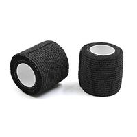 uxcell 2 Pcs Black 2 inches Width Non-Woven Self Adhesive Tape Finger Elbow Wrist Ankle Protector Wrap Roll