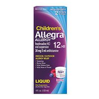 Allegra Children's Non-Drowsy Antihistamine Liquid for 12-Hour Allergy Relief, 30 mg 4 oz.
