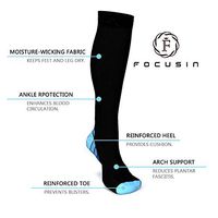 FOCUSIN Sport Compression Socks 20-30 mmHg for Men Women Medical Nurses Athletic Travel