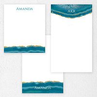 Custom Agate Note Pad Set Personalized Stationery -50 sheets per note pad - 3 designs and sizes:4.25x5, 4.25x6, 4.25x7. Made in the USA