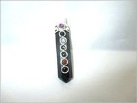 Jet Black Agate Point Chakra Pendant 2 inch Approx. Faceted A++ Top Jet International Healing India Crystal Therapy Booklet Chakra Balancing Image is JUST A Reference