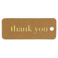 Hortense B. Hewitt Kraft Thank You Gold Foil Gift Tags - 3 1/4in. X 1 1/4in. - 75 Pack