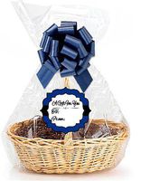Dark Blue 2Pack Designer Cello Bags/Tags/Bows Cellophane Extra Large Gift Basket Packaging Bags Flat 25" X 30"