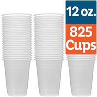 Plastic Cups 12/14 oz. Translucent Disposable Cups [Case of 825 Cups] Clear Plastic Cups 12/14 ounce