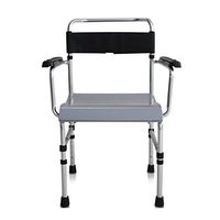 Folding Commode Chair with Padded Toilet Seat Bathroom Anti-Slip Adjustable Height Bathroom Shower Stool Elderly Person/Pregnant Woman/Handicapped Person Potty Chair