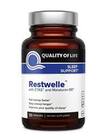 Quality of Life Sleep Support - Restwelle – Premium Natural Sleep Aid Supplement – Non Groggy formula with ETAS and Melatonin SR – Fall asleep Faster and Sleep Deeper – Non Habit Forming – 30 Capsules