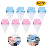 Reusable Washing Machine Floating Lint Mesh Bag Hair Filter Net Pouch Washing Machine Hair Remover Dog Cat Pet Fur Remover Hair Catcher Washer Lint Trap (8 Pack)