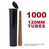 120MM Black Doob Tubes | 1000 Bulk Pack | Waterproof Airtight and Smell Proof Blunt Vial Container | Child Resistant with Squeeze Pop Tops | BPA-FREE | Ideal for Storing King Size Pre Rolled Raw Cones