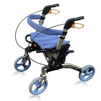 TYJ-USA Walker with Wheel with seat Folding and Lightweight Elderly Walker Rehabilitation Toddler Assisted Walking (Color : Blue, Size : 8968.5cm)