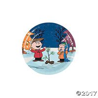 Peanuts Christmas Paper Plates Dessert Size 'Charlie Brown Christmas Tree' by Peanuts