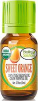 Organic Sweet Orange Essential Oil (100% Pure - USDA Certified Organic) Best Therapeutic Grade Essential Oil - 10ml