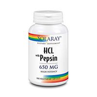 Solaray High Potency Betaine HCL with Pepsin 650 mg | Hydrochloric Acid Formula for Healthy Digestion Support | Lab Verified | 100 VegCaps