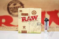 Bundle - 2 Items - 1x Full Box (50 Packs, 32 Leaves Per Pack) Of AUTHENTIC Raw Organic Rolling Paper King Size And Patriot Lighter