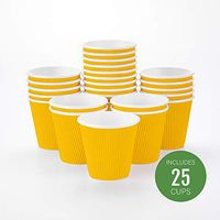 Insulated Paper Coffee Cups - Ripple Wall - Yellow - 8 oz - 25ct Box - MATCHING LIDS SOLD SEPARATELY: RWA0360B, RWA0360W, RWA0328LG, RWA0328GR, RWA0328HP, RWA0283W, RWA0283B