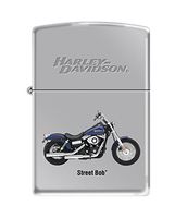 Zippo Harley-Davidson Street Bob High Polish Pocket Lighter, Chrome