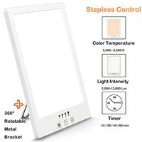 Sun Lamp LED White Warm Sun Light UV-Free 2000-10000 Lux Gradient Brightness Timer Function and Touch Control for Home Office Use