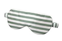 LULUSILK Mulberry Silk Sleep Eye Mask Blindfold Large with Elastic Strap Headband, Soft Eye Cover for Women Men Deep Night Sleeping, Travel Nap with Fashion Stripe (Green Stripe)