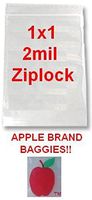 5,000 1x1 2mil Apple Brand Clear Ziplock Bags 1 1010 1" X 5000 Baggies