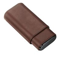 Visol Burgos Brown Leather Cigar case - Holds 3 Cigars