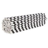 10.25" Black/Red Spiral Mix Straw Wrapped - 100ct