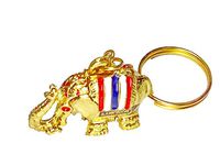 Lucky Elephant Keychain with Hidden Pill Box Locket Gold Color