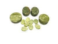 Windfulogo 16Pcs Large Hot Massage Stones Set Natural Green Jade Heated Warmer Stone for Spa Massage 776834