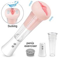Soft Male Elecrric Massage Kit with 9 Powerful Modes Thrusting & Vibration Massage Vacuum Pump Tool Electric Licking Pennis Sucking Toys Birthday Gift for Boyfriend Husband Sexy Underwear Massage