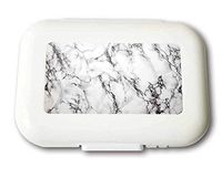 Small Weekly Pill Case - Beautiful Marble Stripes Travel Pill Organizer Box for Travel Safe Plastic Material 7 Small and 1 Large-Compartment