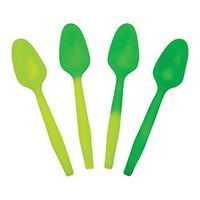 Crazy Color Changing Plastic Spoons - Yellow to Green When Cold - Colorful & Beautiful Birthday Party Spoons - Frozen Dessert Supplies - Made in USA! 25 Count