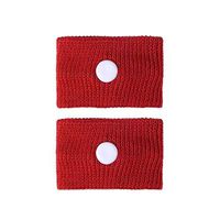 Jimin_2pcs/pair Adult Morning Sickness Wrist Bands Anti Nausea Motion Sickness Car Boat Plane Bracelet Bracelet Wristband Support New - (Color:Red)
