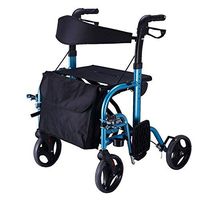Elite Rollator Walker with Seat, Steel Rolling Walker with 6-Inch Wheels Supports Up to 350 Lbs, Medical Walker,Backrest and Saddle Bag for Seniors