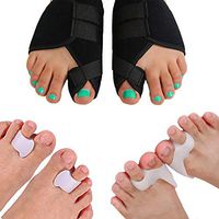 Lejero Bunion Corrector Kit for Men&Women - 6pcs Gel Toe Separators & Orthopedic Bunion Splint, Hallux Valgus Brace, Non-Slip Elastic Bunion Pads, Toe Straightener Spacers, Tailors Bunion Relief (L)