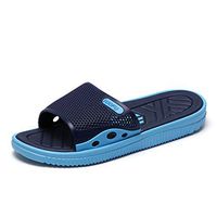 Yomiafy Summer Men's Casual Slippers Home Shower Sandals Outdoor Anti-skidding Beach Shoes(Blue,US:8)