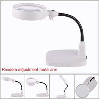 MYMGG Illuminated Tabletop Magnifying Glass Lamp with LED Light - 10X Lighted Desktop Magnifier - Hands Free Adjustable Design