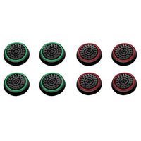 Insten [4 Pair/8 Pcs] Silicone Analog Thumb Grip Stick Cover, Game Remote Joystick Cap for PS4 Dualshock 4/ PS3 Dualshock 3/PS2 Dualshock/Xbox One Wireless/ Xbox 360 Controllers, Black/Green,Black/Red