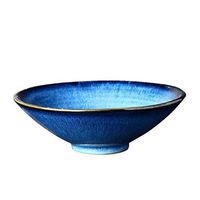 AXZHYX Bowl Bowl, Creativity Blues Ceramics Tableware High Bowl Household Big Bowl Western Food Salad Bowl Soup Bowl 21.4 7.5cm Hotel Tableware Home Noodles Boiled Fish Soup Bowl