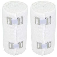 Nexskin 4" Organic Latex Free American Cotton - Comfort Elastic Bandage with Clip Fasteners - White, 2 Pack