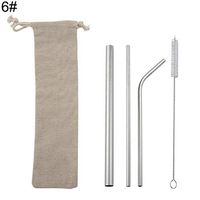 pzkwmfv 3Pcs Smoothie Coffee Multi-Colored Stainless Steel Drinking Straw Tableware Set