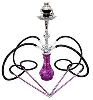 4 Hose Hookah Pipe PURPLE STAR 23" Nargila Shisha Smoking Party Set with Four Pro Lounge Hoses
