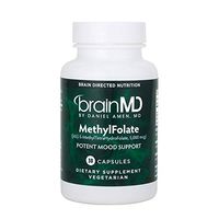 Dr. Amen brainMD MethylFolate - 5 mg Folate, 30 Capsules - Supports Mood & Heart Health, Promotes Cognition & Overall Wellbeing, Anti-Aging - Gluten-Free - 30 Servings