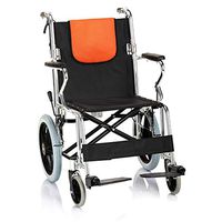LBYMYB Wheelchair Portable Aluminum Alloy Manual Elderly Disabled Handbrake Lightweight Folding Transport Travel Self-propelled Wheelchair