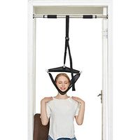 Cervical Traction Device for Neck Pain Relief Head/Shoulder Over Door Frame, Neck Traction Stretcher Adjustable Home Physical Therapy for Spine Alignment, Vertebral Disk Herniation