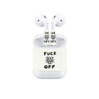 Vinyl Skin Decal for Airpods Bluetooth Earphone Case Protective Sticker Wrap Cover Skins-Fuck Off Tiger