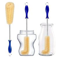 MAYMII 15.7 Inch Long Handle Bottle Brush Comfort Grip Water Bottle Brush Cleaner with Hook