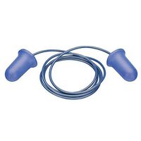 Corded (PVC Cord) Foam Ear Plugs, Blue, 100 Pairs/Box, SNR 34, NRR 32