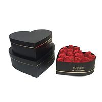 Heart Shaped Gift Box Florist Packing Flower foil Gold Wedding Party Decoration Favors Gift Floral Box,Black,L size33x32.5x11.5cm