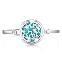 MESINYA New 30mm Aromatherapy/316L s.steel Essential Oils Diffuser Locket bracelet bangle 7'' wrist (Summer Garden)