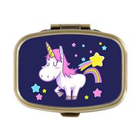 Custom Fashion Rectangular Pill Box Medicine Tablet Holder Wallet Organizer Pocket Case (Cute Unicorn)