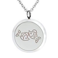 Aromatherapy Essential Oil Diffuser Necklace Perfume Fragrance Pisces Pendant Charms Locket